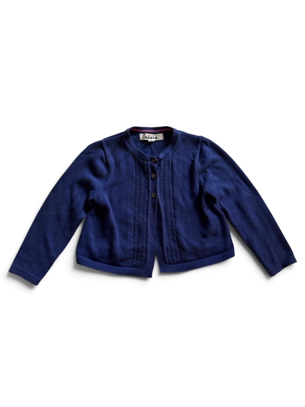 Mini Boden navy pointelle cardigan